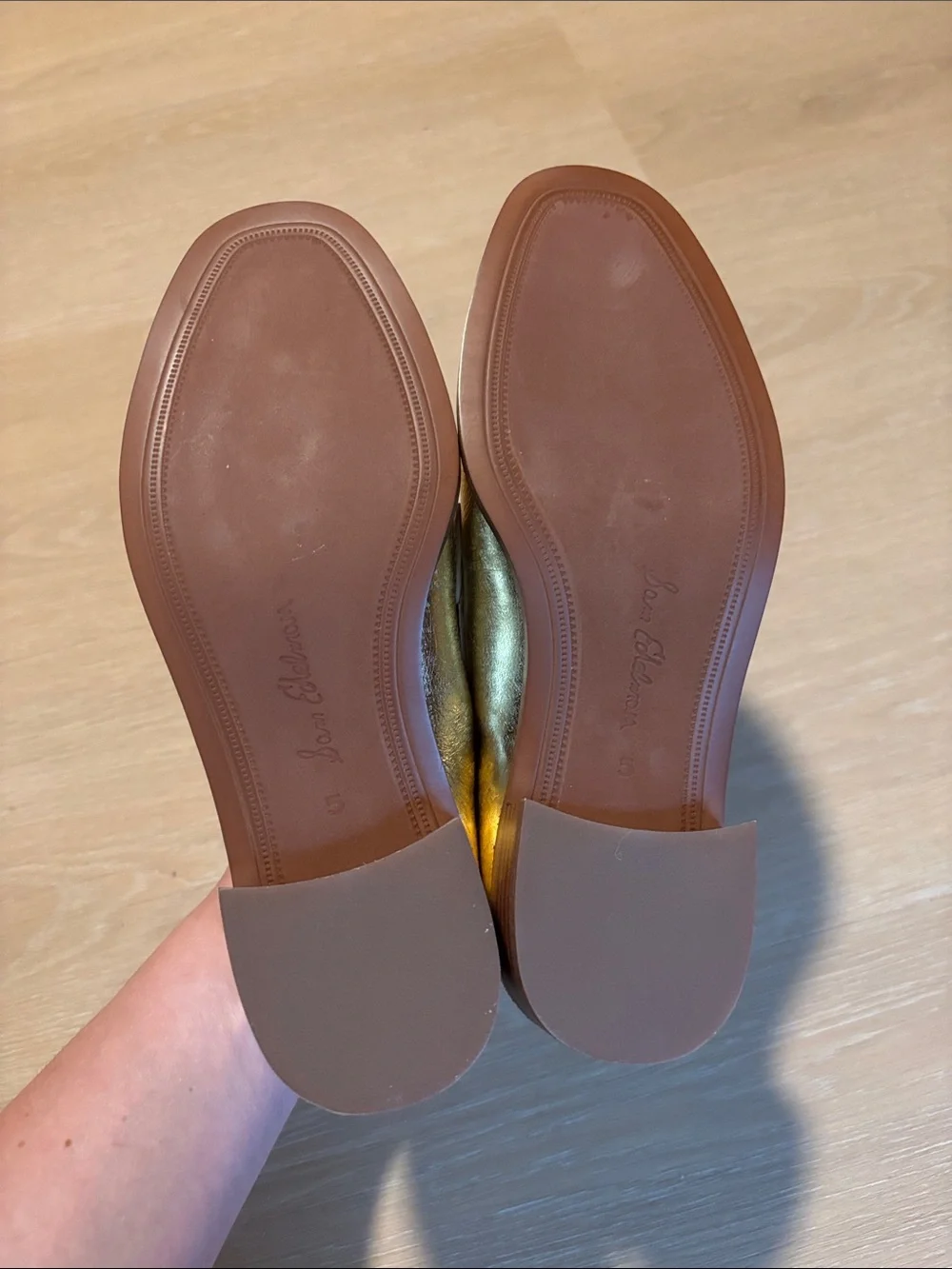 NWOB Sam Edelman Denise Metallic Gold Loafers size 5